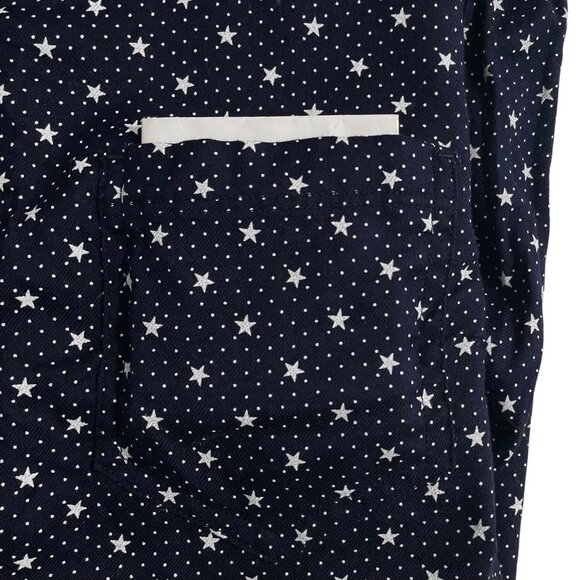Gap Womens Boyfriend Fit Shirt Size Small Stars Pattern Long Sleeves Navy Blue - Picture 4 of 6
